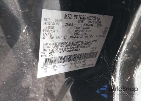 2010 Ford Edge Se z USA, uszkodzony, nr VIN 2FMDK3GC0ABA08463